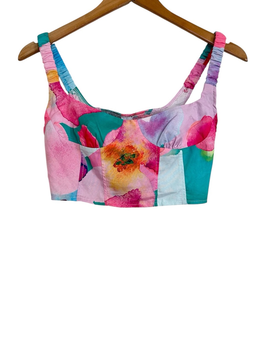 New Princess Polly Mikayle Floral Crop Top Corset Sz 4 Festival Tropical Party